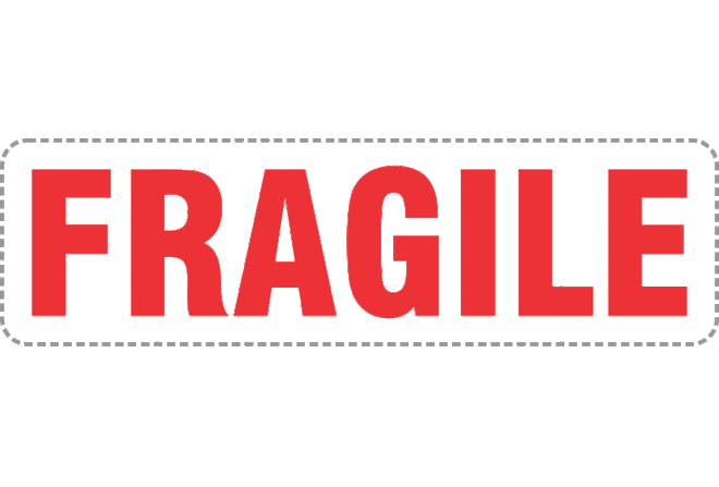 Fragile x200 labels - Fragile, Handle &amp; Glass with care, Don&#039;t Crush, Keep Dry Labels - Handling