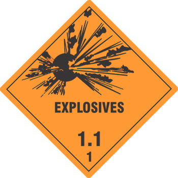 Explosive 1.1 1 x500 labels - Class 1. Explosives - Hazardous Labels ...